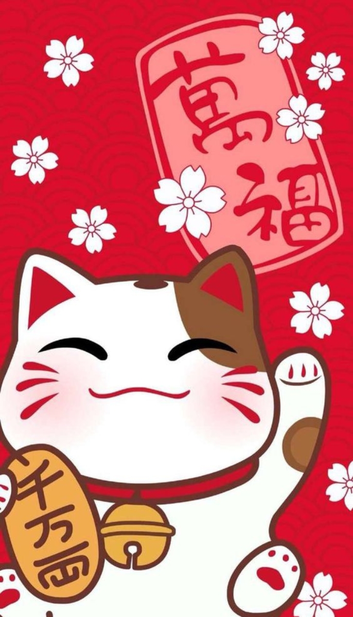 วอลเปเปอร์มือถือ แมวกวัก นำโชค Wallpaper Maneki Neko
