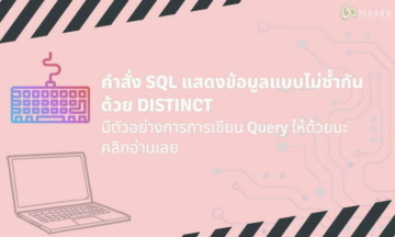 คําสั่ง SQL นับ/แสดง ข้อมูลแบบไม่ซ้ำกัน ด้วย DISTINCT